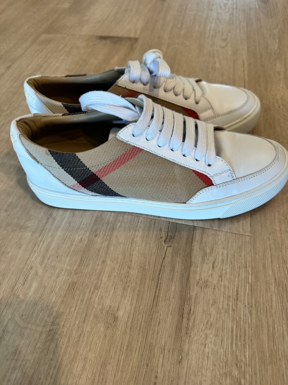 Burberry House Check and Leather Sneakers